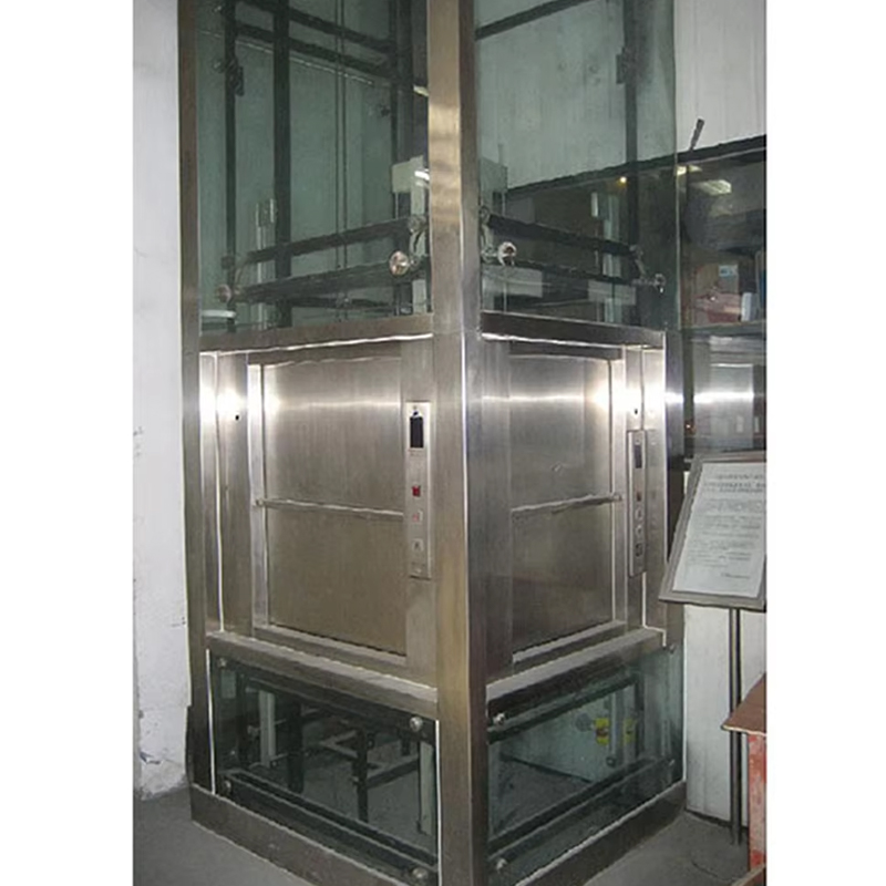 VTEF108 ลิฟต์ Dumbwaiter AC แบบไม่มีเกียร์ไฟฟ้าพร้อมพื้นพีวีซีสำหรับบริการครัวร้านอาหารและโรงแรม