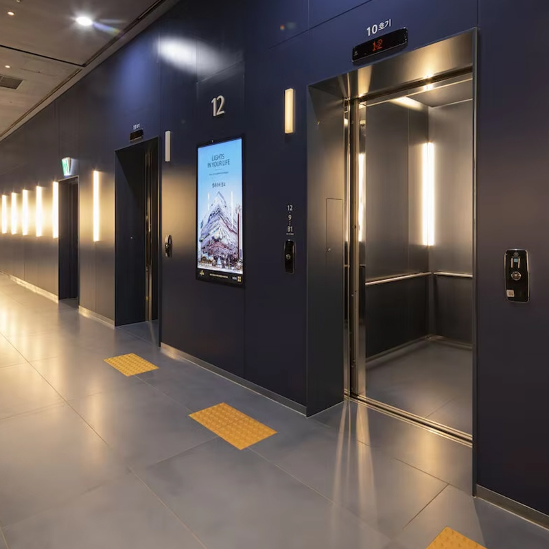 VTEP118 Elevadores ลิฟต์โดยสารขั้นสูง Gearless AC PVC โครงสร้างสแตนเลสที่ผ่านการรับรองมาตรฐาน ISO90001 คุณสมบัติอันชาญฉลาดปรับปรุง