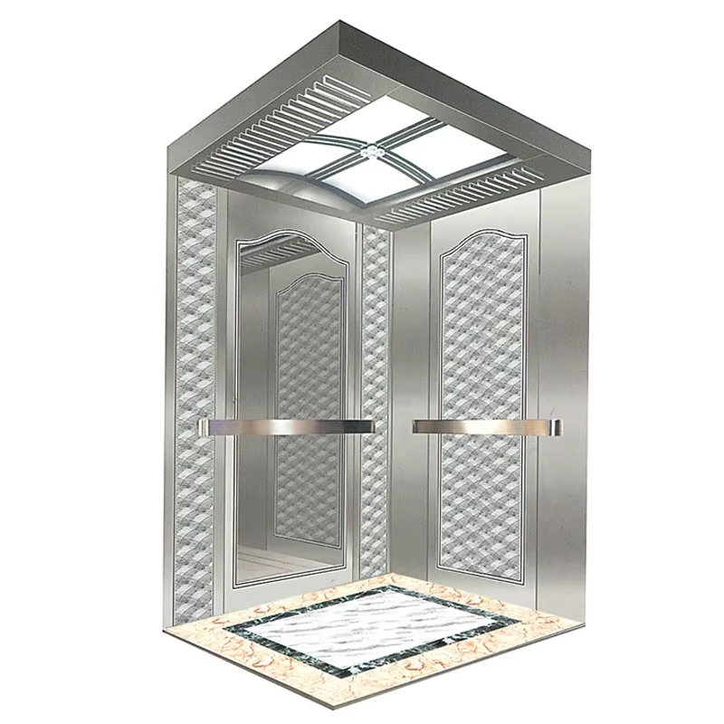 VTEP121 ขายร้อน NV รุ่น 6-8 คน 630 กก.Gearless AC โมเดิร์นลิฟท์อาคารลิฟท์โดยสารสแตนเลสพื้น PVC