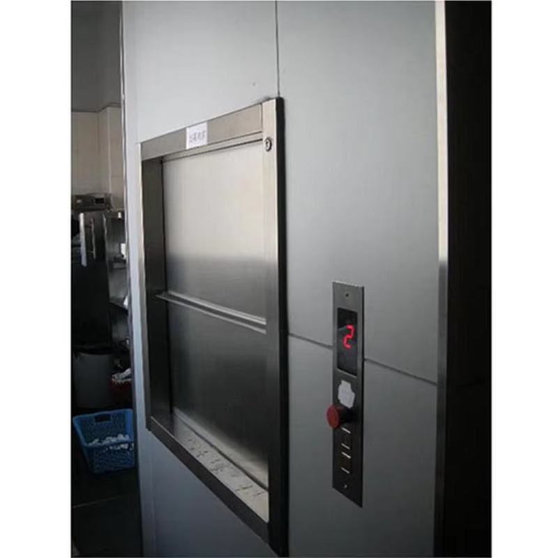 VTEF110 ร้านอาหารบริการลิฟต์อาหารประตูอัตโนมัติ Gearless Traction ไดรฟ์ AC พื้น PVC ทนทานปลอดภัยสำหรับโรงแรมวิลล่าห้องครัว